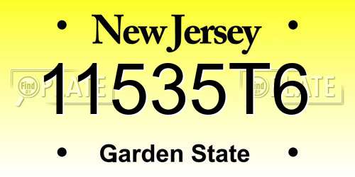 11535T6 New Jersey License Plate