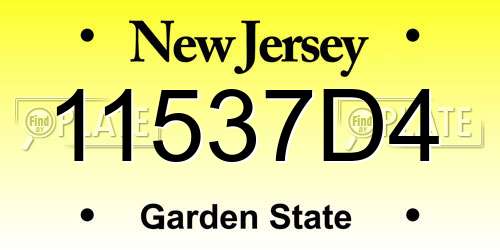 11537D4 New Jersey License Plate