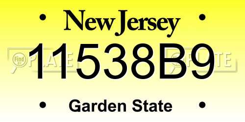 11538B9 New Jersey License Plate