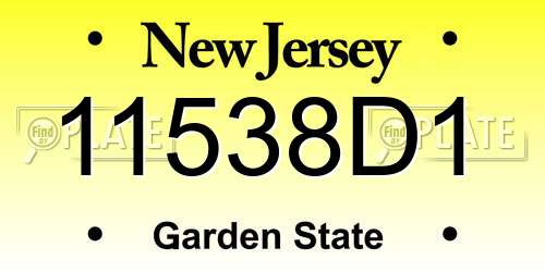 11538D1 New Jersey License Plate