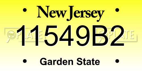 11549B2 New Jersey License Plate