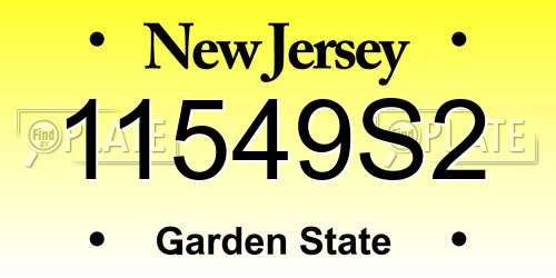11549S2 New Jersey License Plate