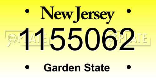 1155062 New Jersey License Plate