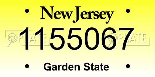 1155067 New Jersey License Plate