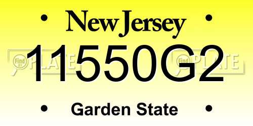 11550G2 New Jersey License Plate
