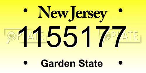 1155177 New Jersey License Plate