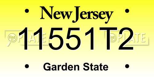 11551T2 New Jersey License Plate