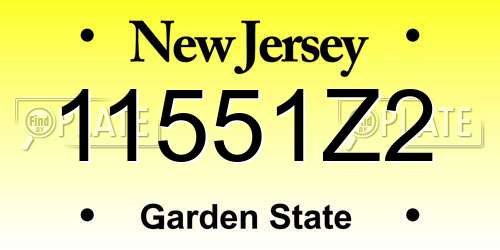 11551Z2 New Jersey License Plate