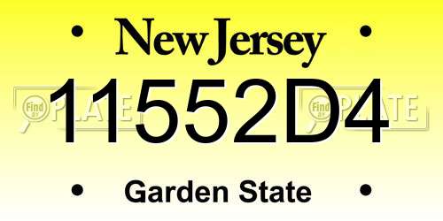 11552D4 New Jersey License Plate
