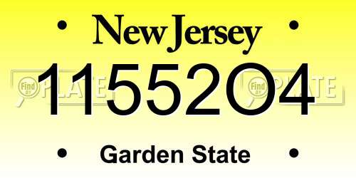 11552O4 New Jersey License Plate