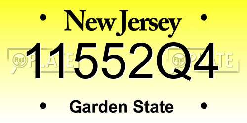 11552Q4 New Jersey License Plate