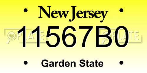 11567B0 New Jersey License Plate