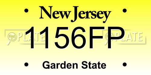1156FP New Jersey License Plate