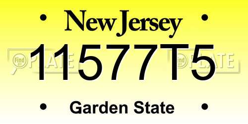 11577T5 New Jersey License Plate