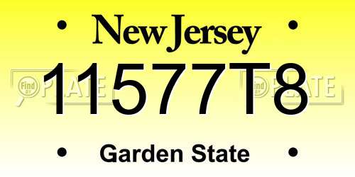 11577T8 New Jersey License Plate