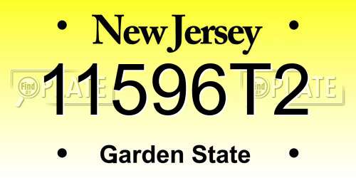 11596T2 New Jersey License Plate