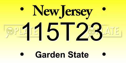 115T23 New Jersey License Plate