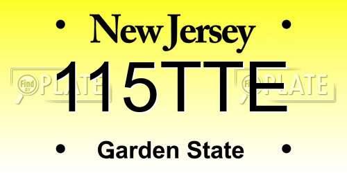 115TTE New Jersey License Plate