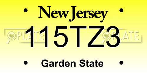 115TZ3 New Jersey License Plate
