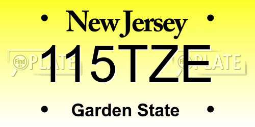 115TZE New Jersey License Plate