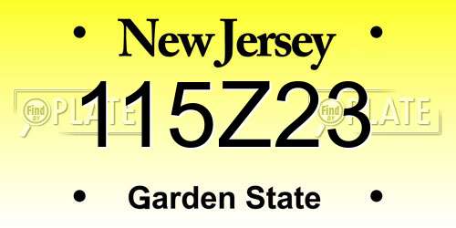 115Z23 New Jersey License Plate