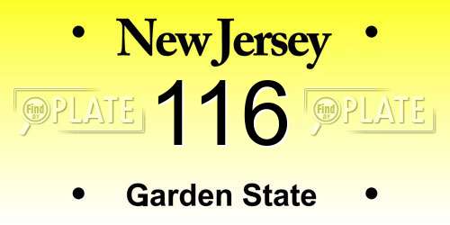 116 New Jersey License Plate
