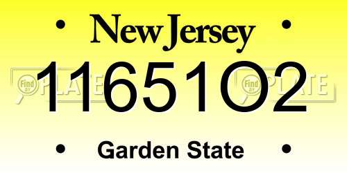 11651O2 New Jersey License Plate