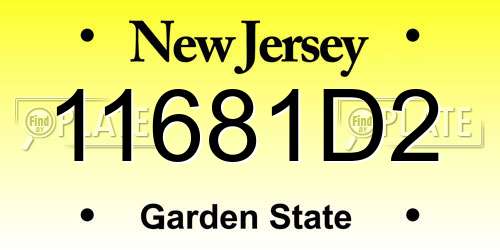11681D2 New Jersey License Plate