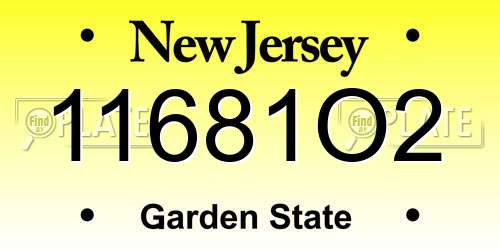 11681O2 New Jersey License Plate