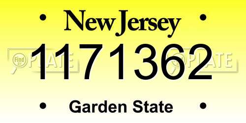 1171362 New Jersey License Plate