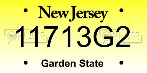 11713G2 New Jersey License Plate