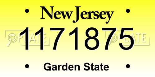 1171875 New Jersey License Plate