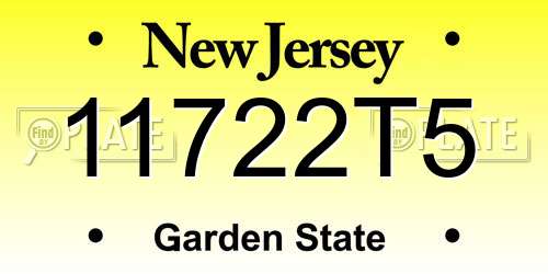 11722T5 New Jersey License Plate