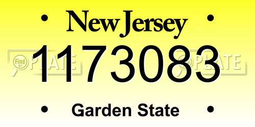 1173083 New Jersey License Plate