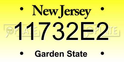 11732E2 New Jersey License Plate