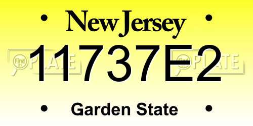 11737E2 New Jersey License Plate