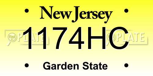 1174HC New Jersey License Plate