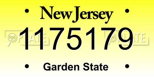 1175179 New Jersey License Plate