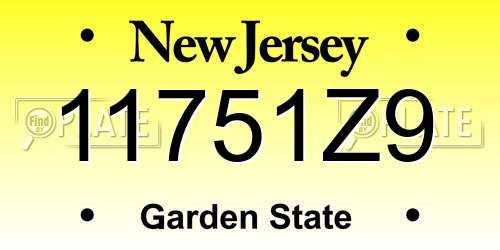 11751Z9 New Jersey License Plate