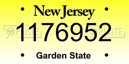 1176952 New Jersey License Plate