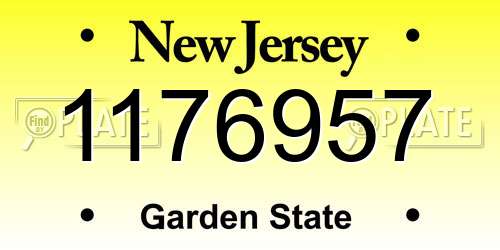 1176957 New Jersey License Plate