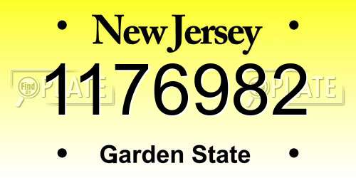 1176982 New Jersey License Plate