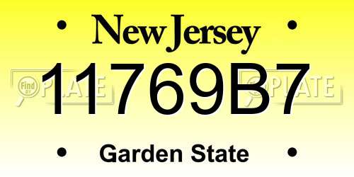 11769B7 New Jersey License Plate