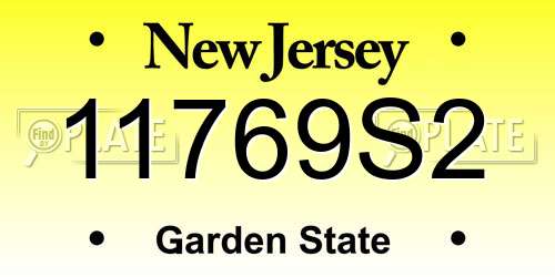 11769S2 New Jersey License Plate