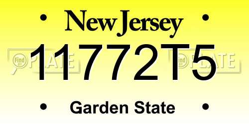 11772T5 New Jersey License Plate