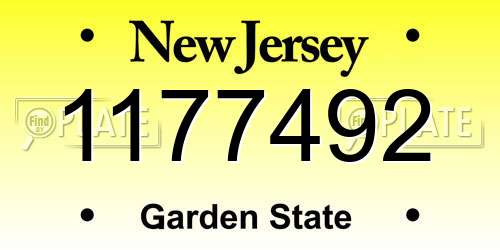 1177492 New Jersey License Plate