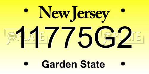 11775G2 New Jersey License Plate
