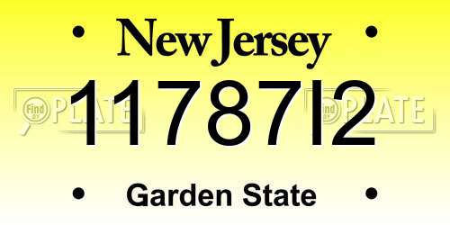 11787I2 New Jersey License Plate