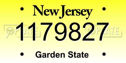 1179827 New Jersey License Plate