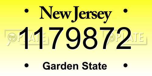 1179872 New Jersey License Plate